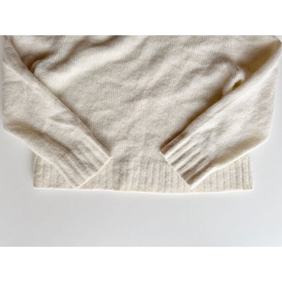 EVERLANE Ivory Snow Alpaca Wool Blend Boxy Cropped Crew Neck Sweater, Size M - Picture 10 of 16